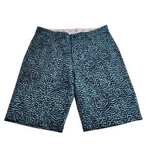 3615 Hreski Blue‎ Animal Print Golf Shorts Men's 32